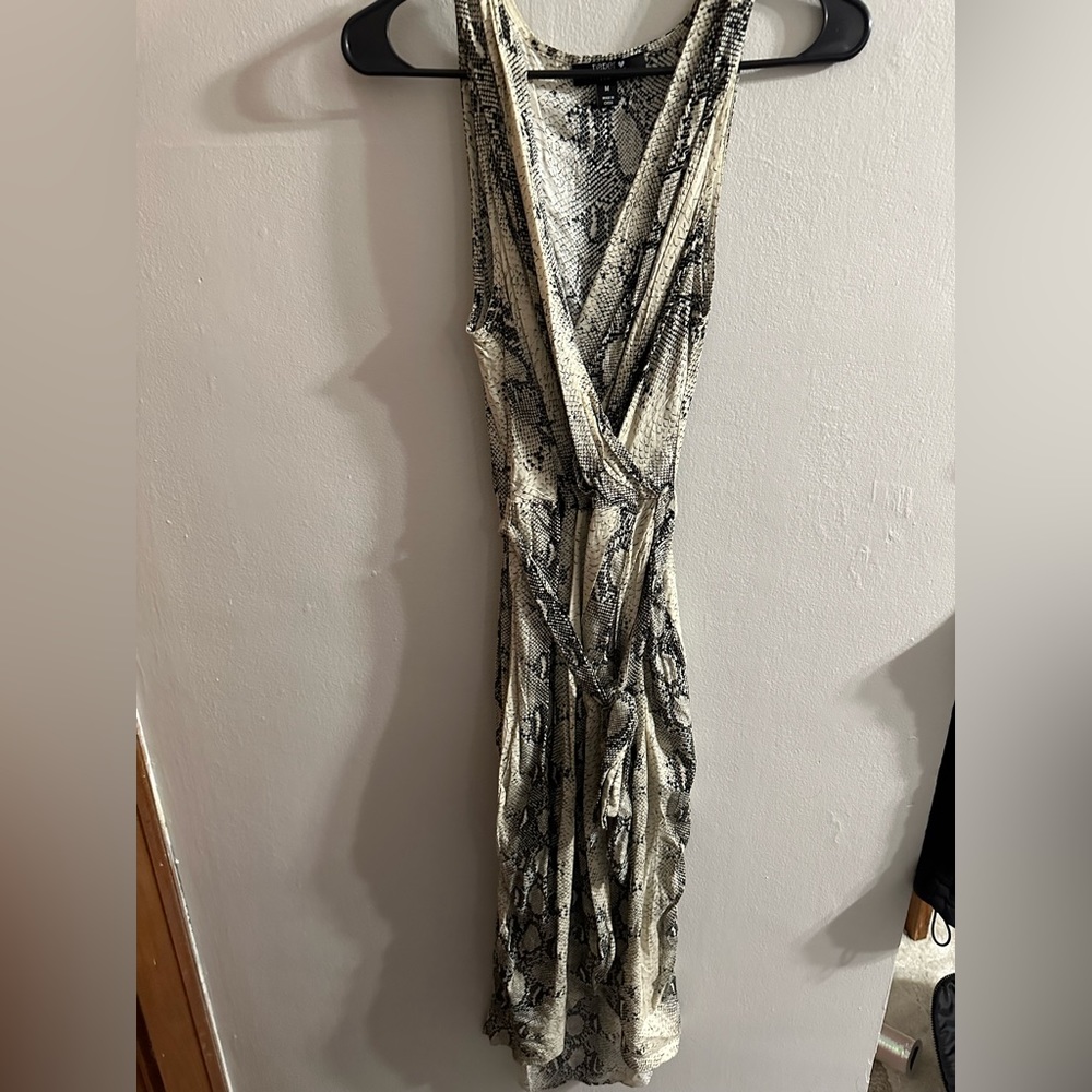 Snake Print Wrap Dress